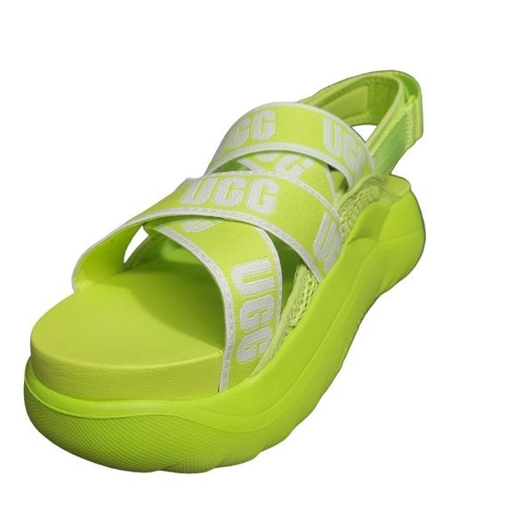 UGG Women La Cloud Sandals 1110090 Lime Volt Green - Picture 2 of 11
